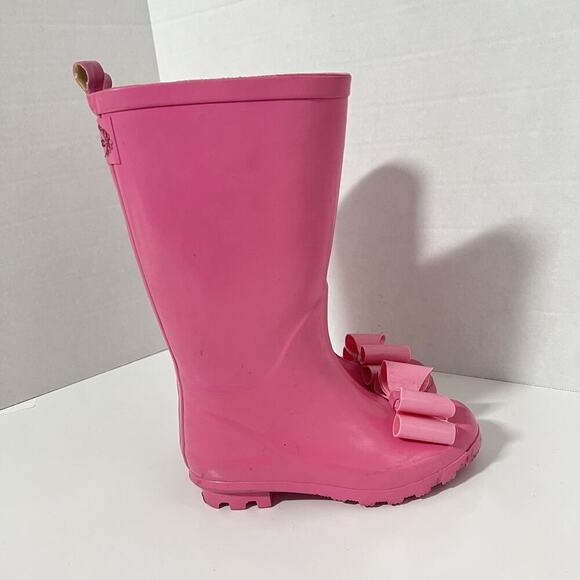 Joyfolie Girls Size 13 Molly Rain Boots Pink Bow - Picture 8 of 11